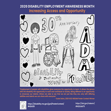2020 Disability Employment Awareness Month Poster Contest Winner, Susie Dains, Lake Ozark