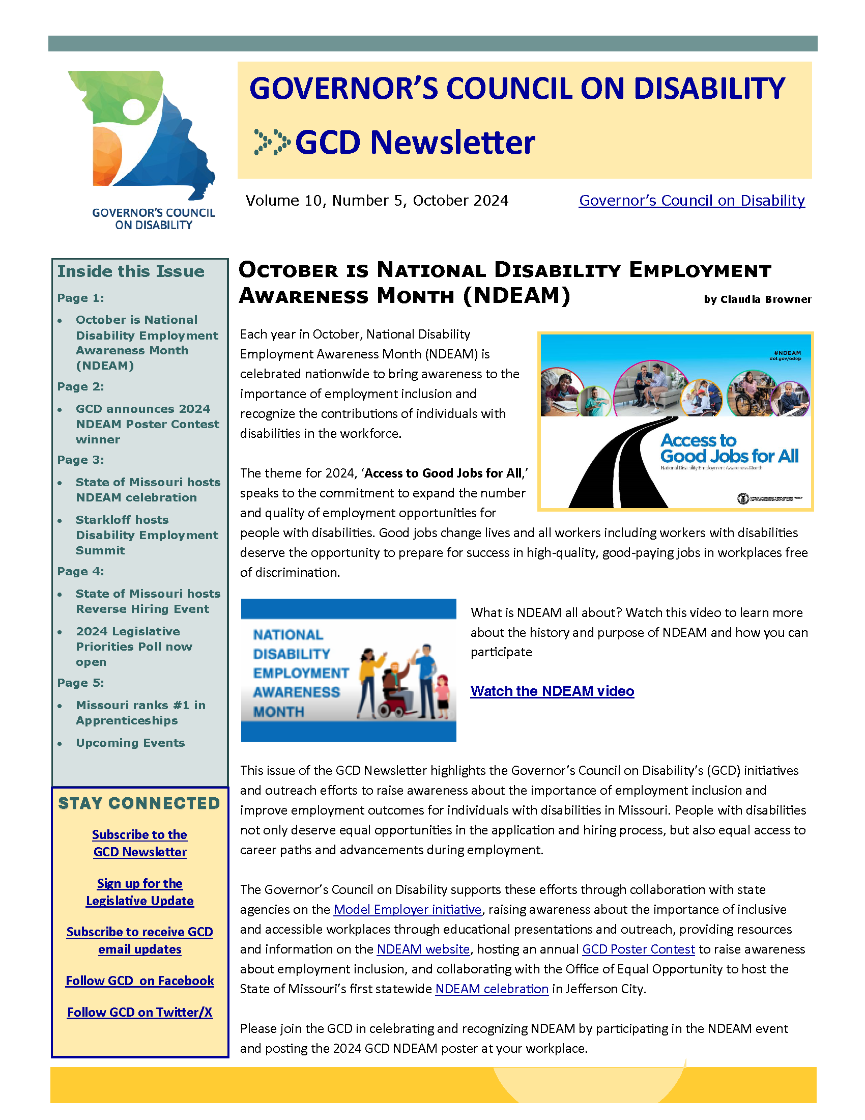 GCD Newletter Volume 10 Number 5