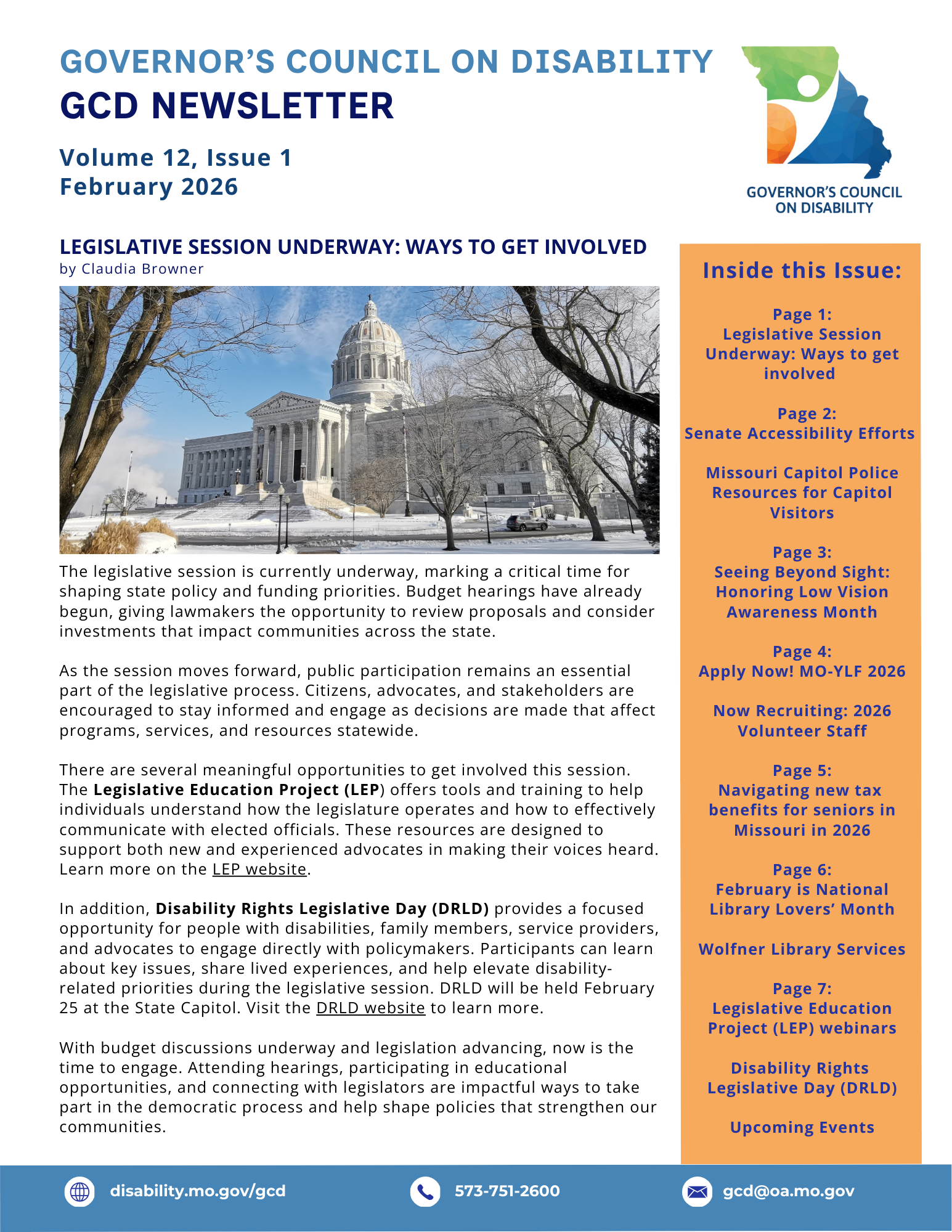 GCD Newletter Volume 12 Number 1